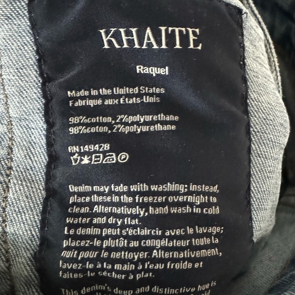 KHAITE Raquel Cropped High Waisted Jeans in Vintage Blue - Picture 4 of 6